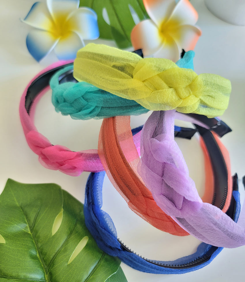 Sheer Organza Braided Headbands