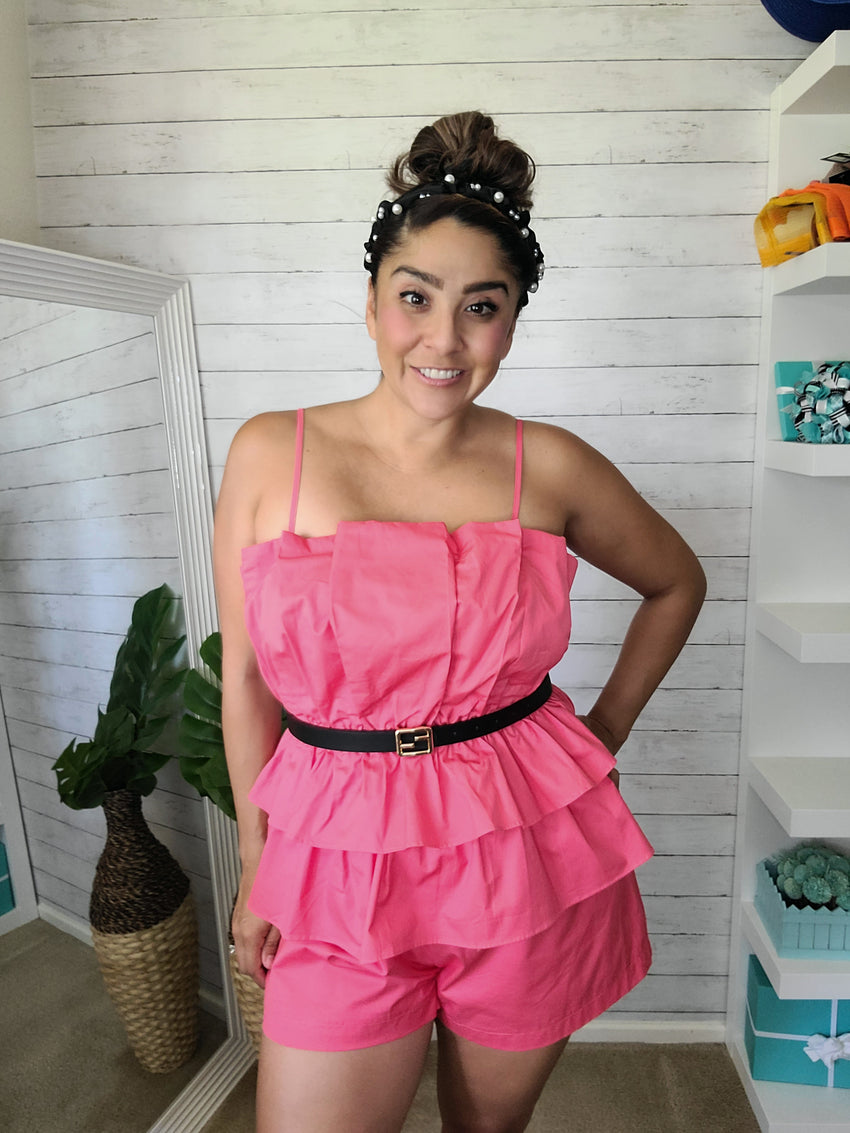 Coral Tierd Romper