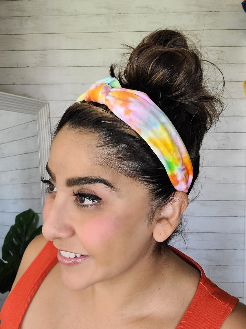 Fuzzy Tie Dye Knot Headband