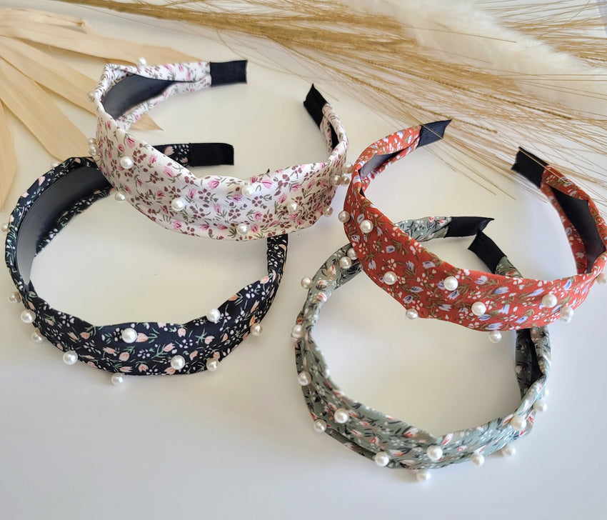 Fabric & Pearls Headband
