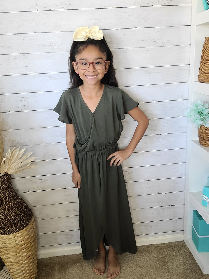 Olive overlay Romper