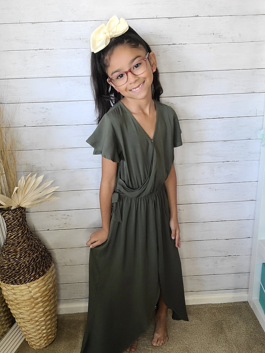 Olive overlay Romper