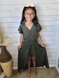 Olive overlay Romper