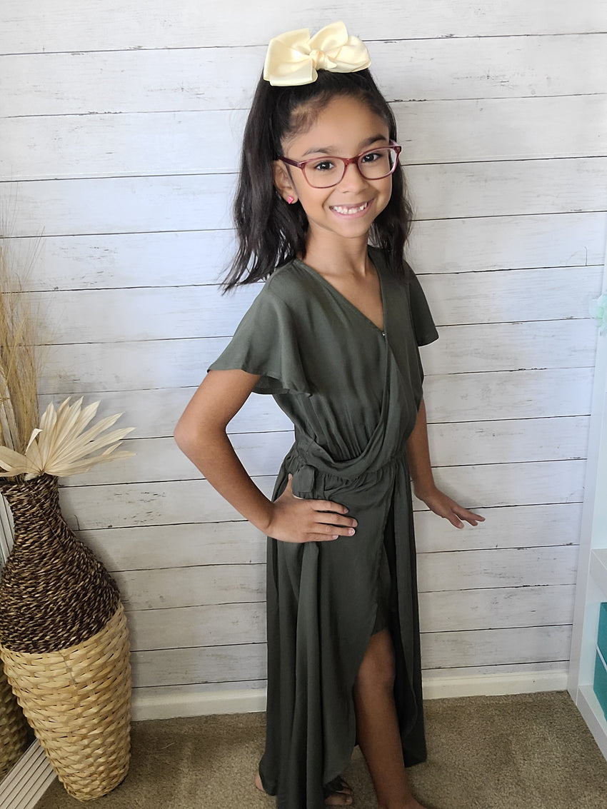 Olive overlay Romper