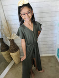 Olive overlay Romper