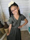 Olive overlay Romper