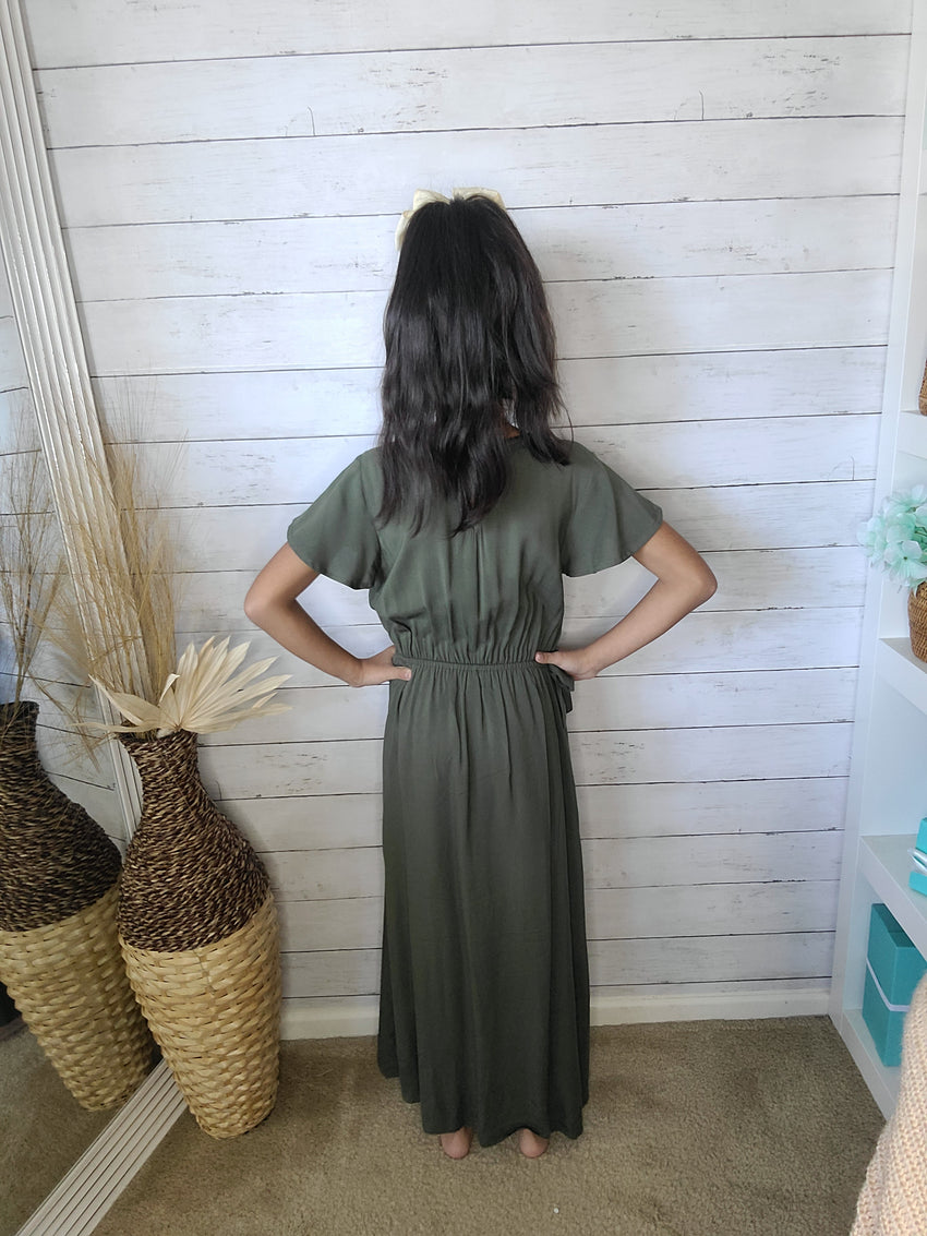 Olive overlay Romper