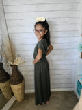 Olive overlay Romper