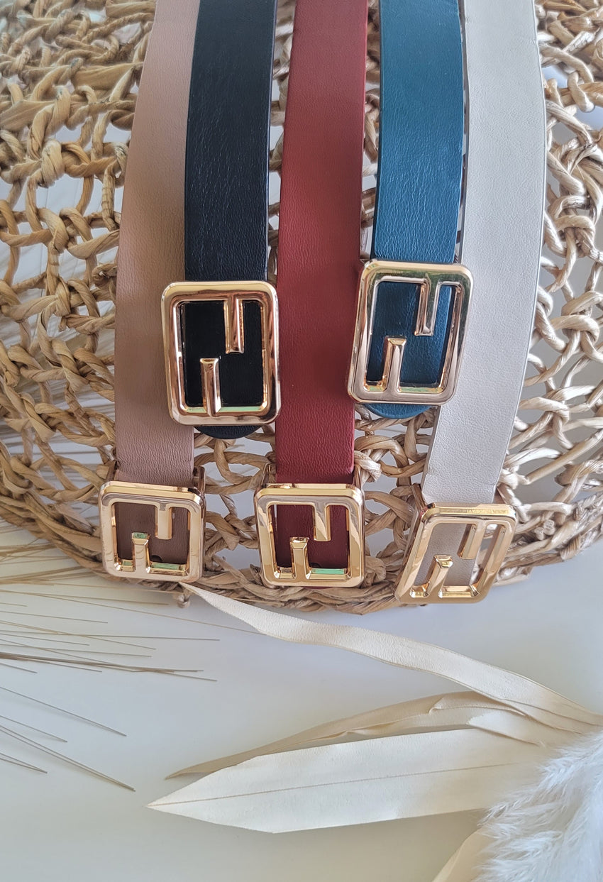 Skinny Belts with Gold Buckle