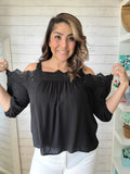 Black off the Shoulder Lace Top