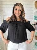 Black off the Shoulder Lace Top