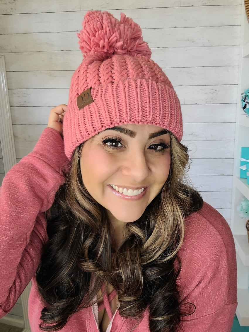 Chunky Knit CC Beanie