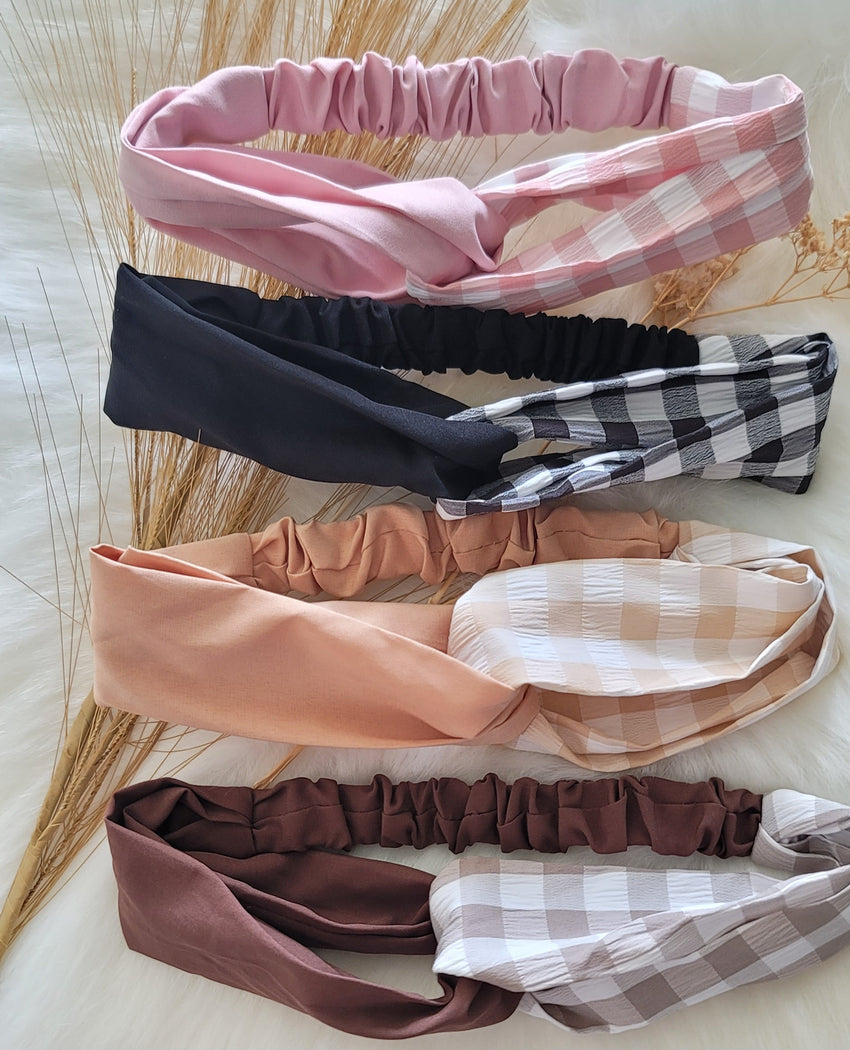 Checkered Wrap Headband