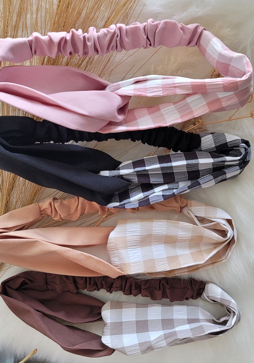 Checkered Wrap Headband