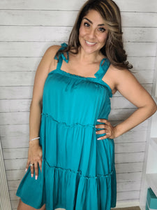 Sprung Tiered and Ties Swing Dress