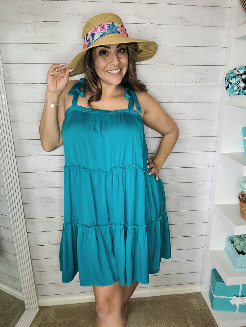 Sprung Tiered and Ties Swing Dress