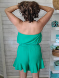 Kelly Green Ruffled Bottom Tube Romper