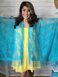 Ocean Blue Lace Kimono