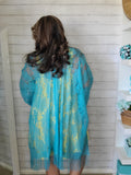 Ocean Blue Lace Kimono