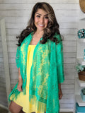 Kelly Green Lace Kimono