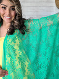 Kelly Green Lace Kimono