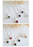 Square Gem Dainty Necklace