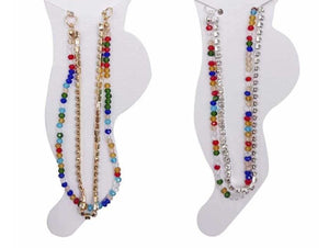 Bling and Bead Layered Anklet